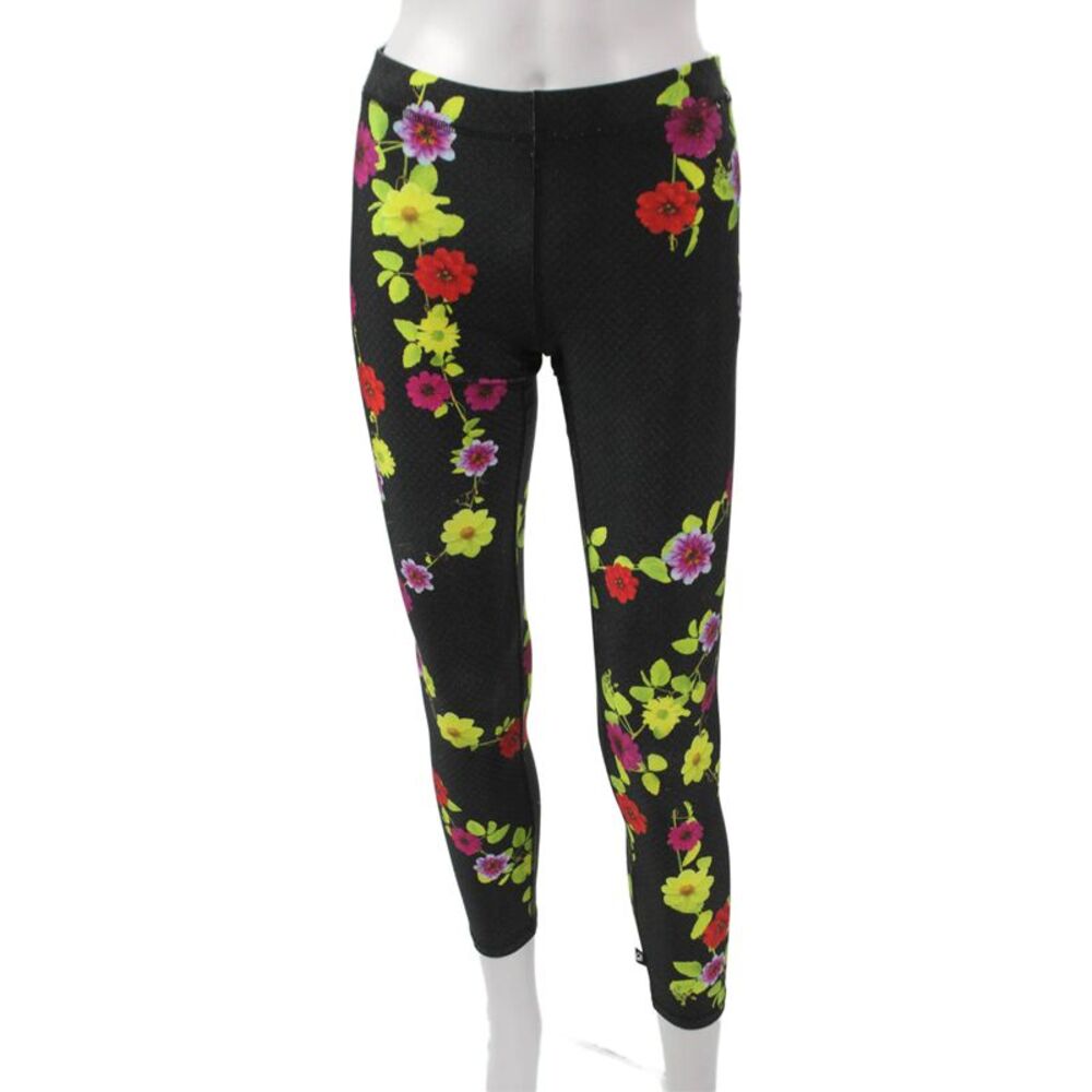 Terez Women Ankle Floral Black Leggings Size M